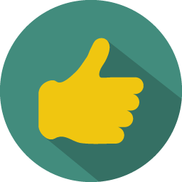 256x256 Hand Thumbs Up Like Icon Colorful Long Shadow Iconset