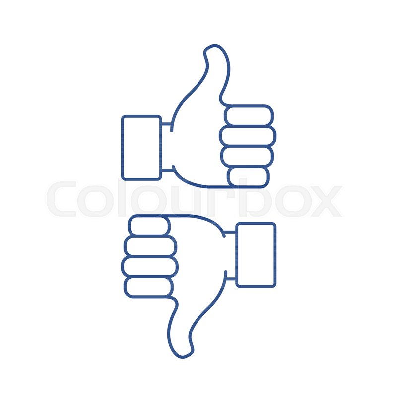 800x800 Thumb Up And Thumb Down Symbol, Finger Stock Vector Colourbox