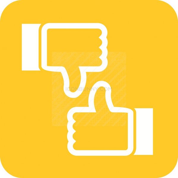 600x600 Thumbs Up Down Flat Round Corner Icon