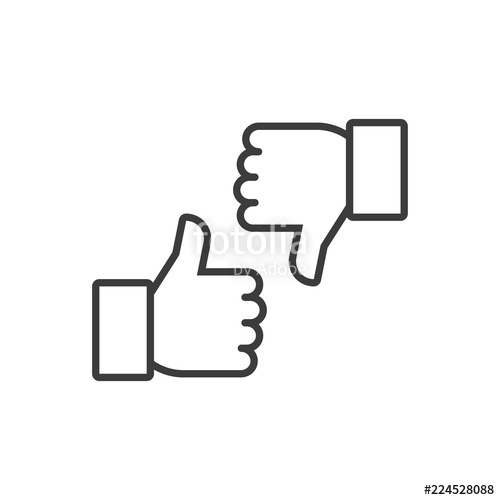 500x500 Thumbs Up And Thumbs Down Vector Line Icon Stock Image