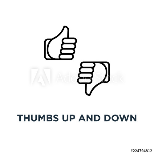 500x500 Thumbs Up And Down Icon Positive And Negative Vote Concept Symbol