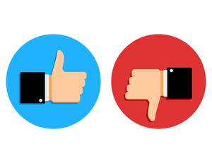 300x231 Good And Bad Signs Set Social Media Gesture Like Finger Thumb Up