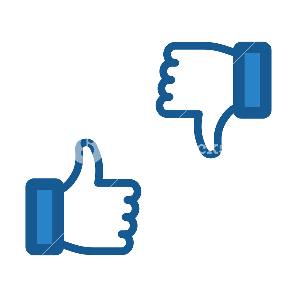 1000x1000 Like And Dislike Icon Thumb Up And Thumb Down Signs Flat Contour