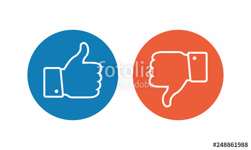500x300 Like And Dislike Icon Thumbs Up And Thumbs Down Stock Image
