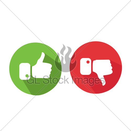 500x500 Modern Thumbs Up And Thumbs Down Icons Gl Stock Images