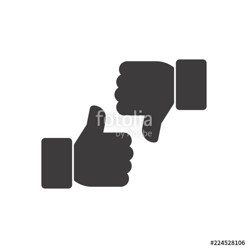 500x500 Thumbs Up And Thumbs Down Vector Icon Stock Image And Royalty
