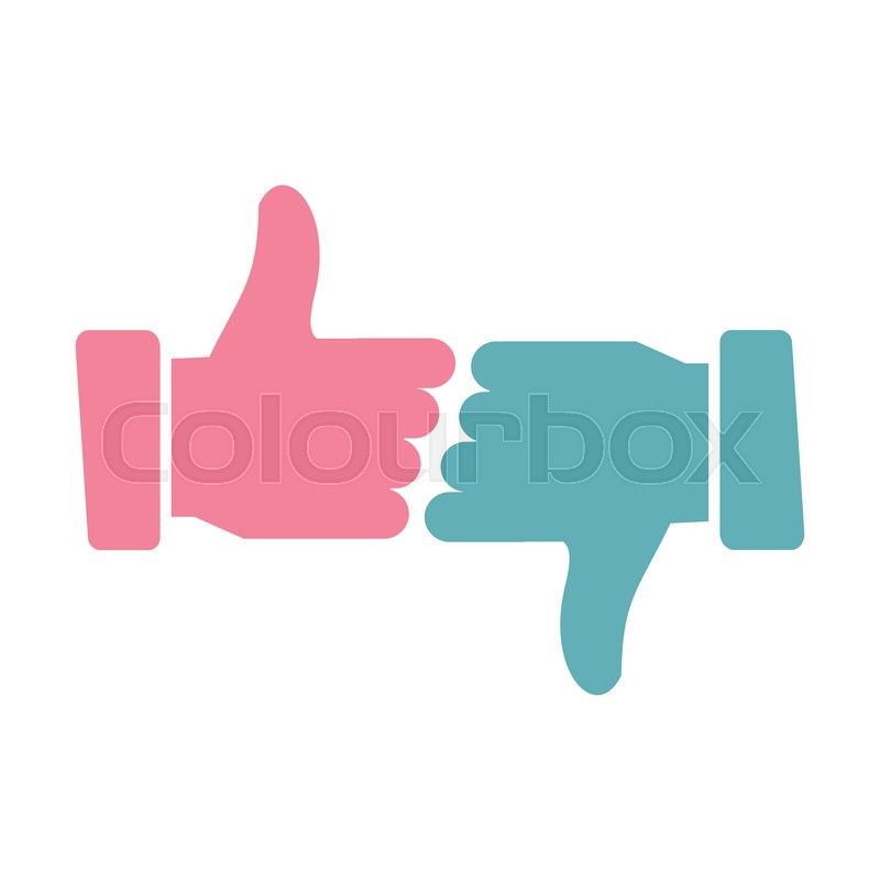800x800 Hands Showing Thumbs Up And Down Flat Stock Vector Colourbox