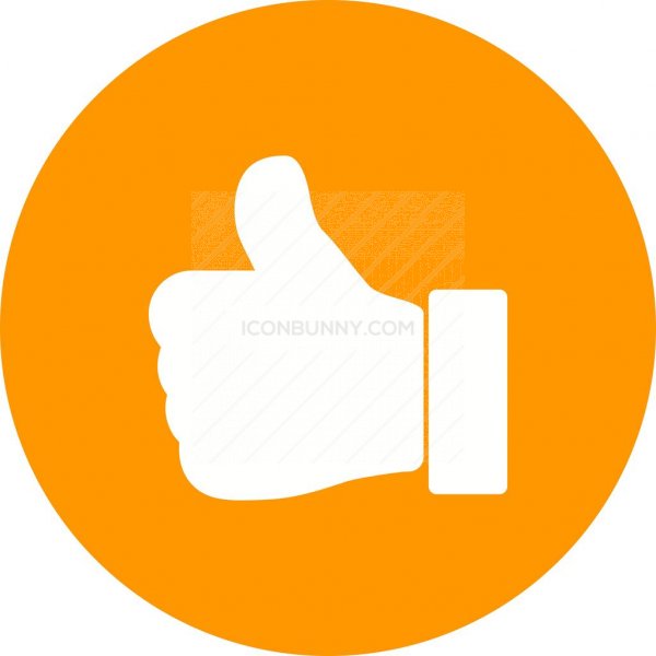 600x600 Thumbs Up Flat Round Icon
