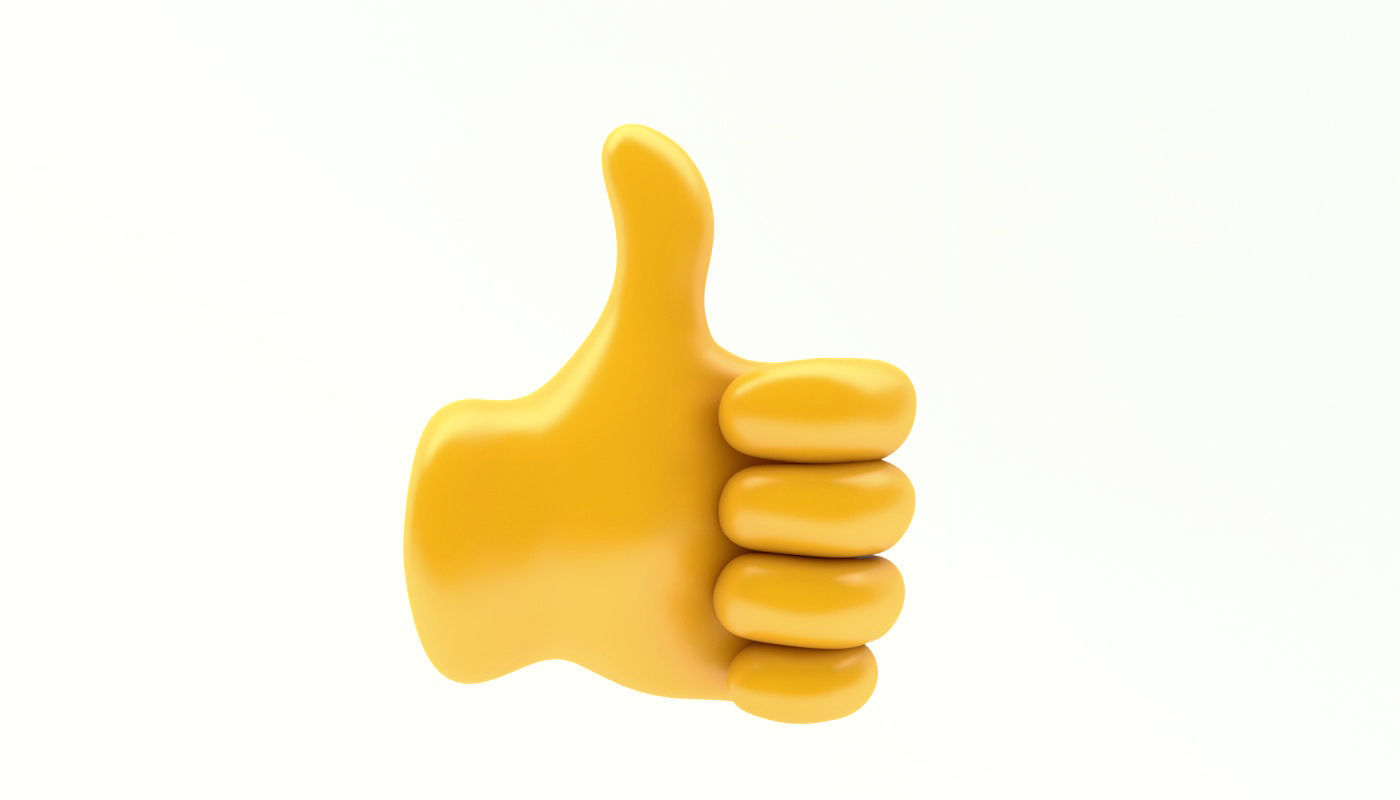 1400x800 Model Emoji Hand Thumbs Up Icon Vr Ar Low Poly Max Obj Mtl