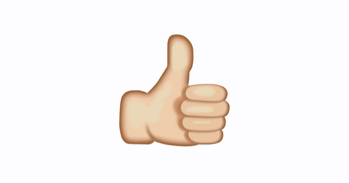 1200x630 Thumbs Up Emoji Text Template Business