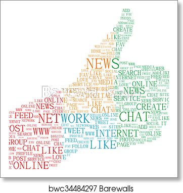362x382 Thumbs Up Symbol, Text Keywords On Social Media Themes Vector