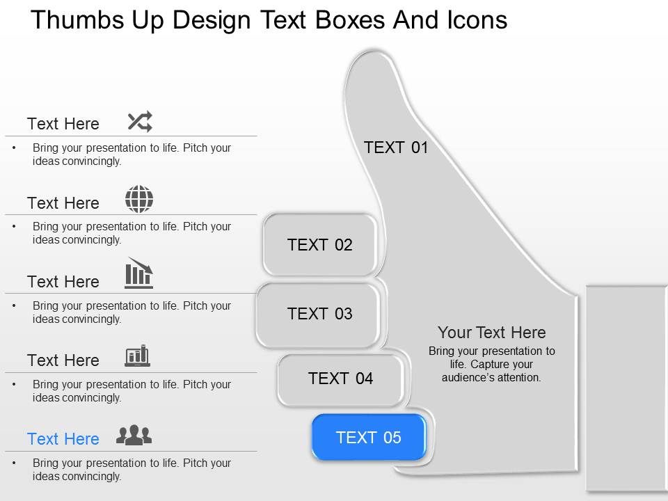 960x720 Of Thumbs Up Design Text Boxes And Icons Powerpoint Template