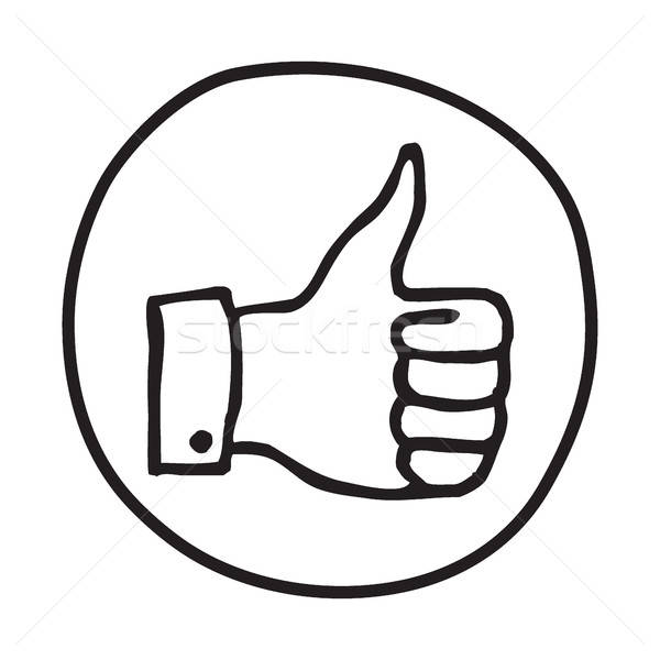 600x600 Doodle Thumbs Up Icon Vector Illustration Pakete