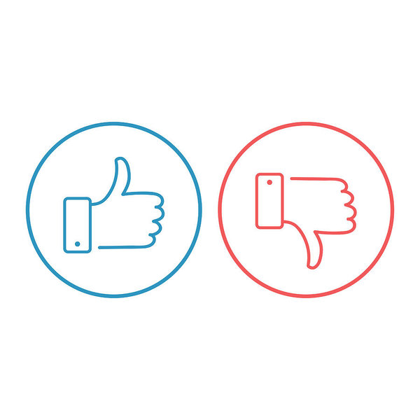 600x600 Like And Dislike Icons Set Thumbs Up And Thumbs Down Modern
