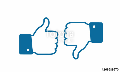 500x300 Like And Dislike Icon Thumbs Up And Thumbs Down Stock Image