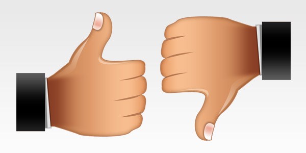 600x300 Thumbs Up, Thumbs Down Icons