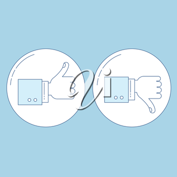 350x350 Thumbs Up, Thumbs Down Line Icons Man Hand In Suit