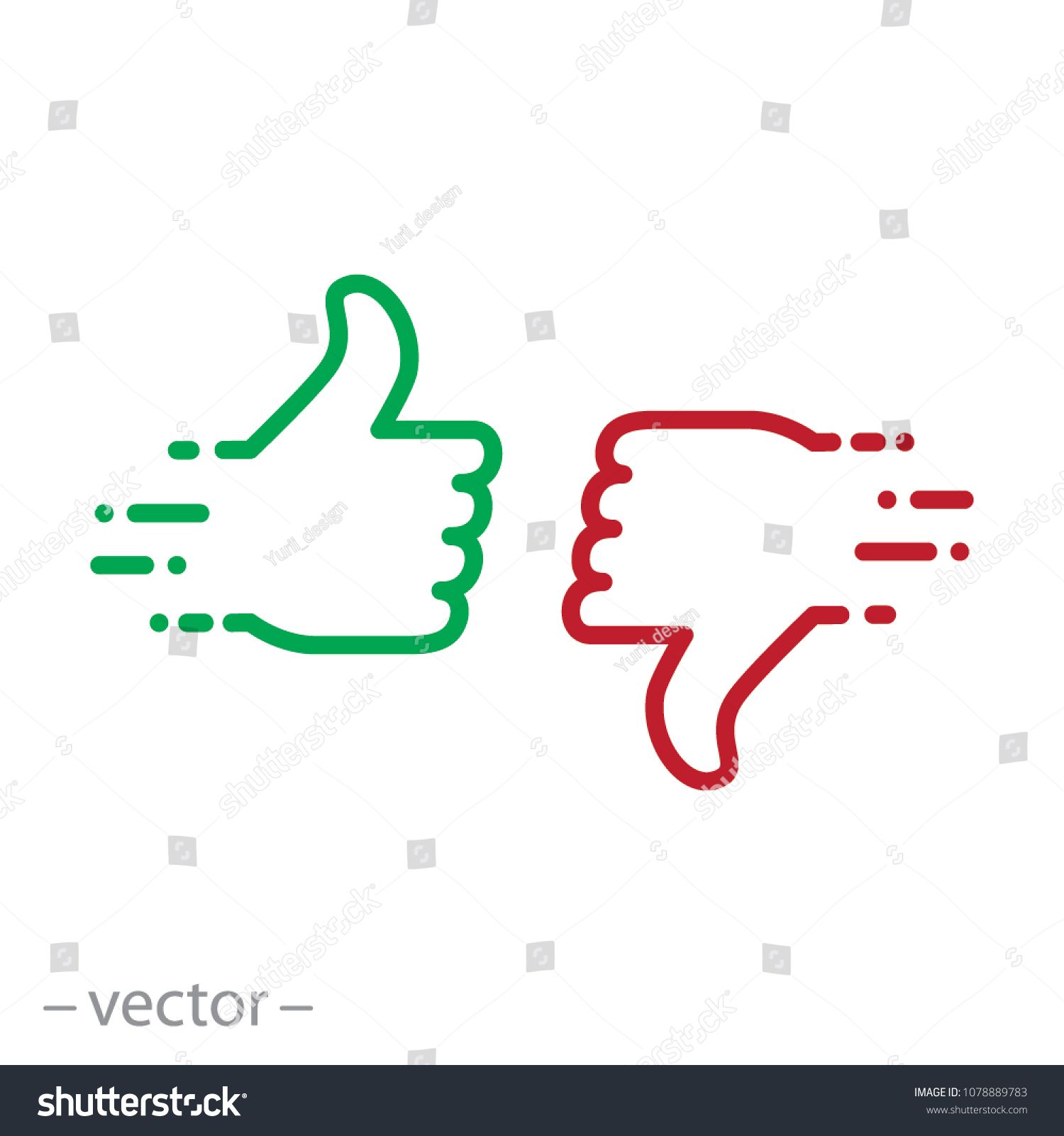 1500x1600 Thumb Up, Thumb Down, Linear Icons