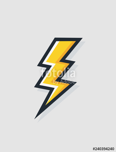 380x500 Yellow Electric Lightning Bold Symbol Isolated On White Background