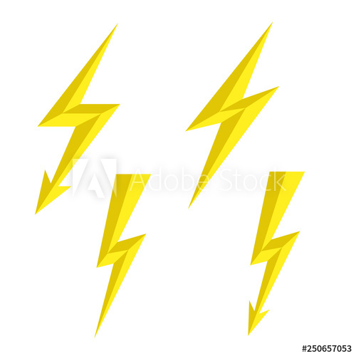 500x500 Lightning Thunderbolt Icon Vector Flash Symbol Illustration