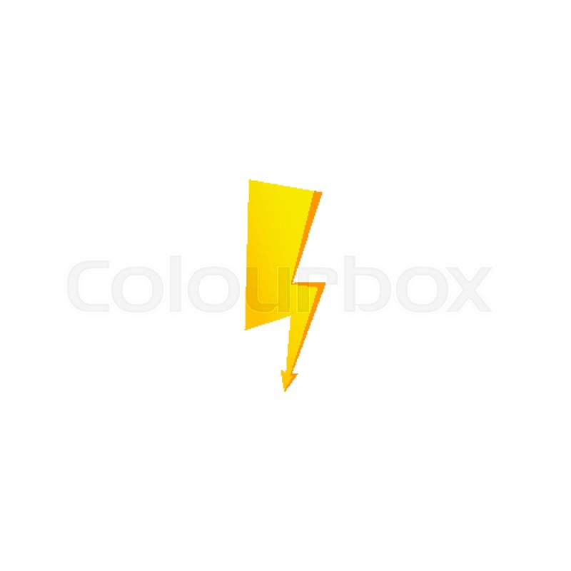 800x800 Simple Yellow Thunderbolt Icon Stock Vector Colourbox