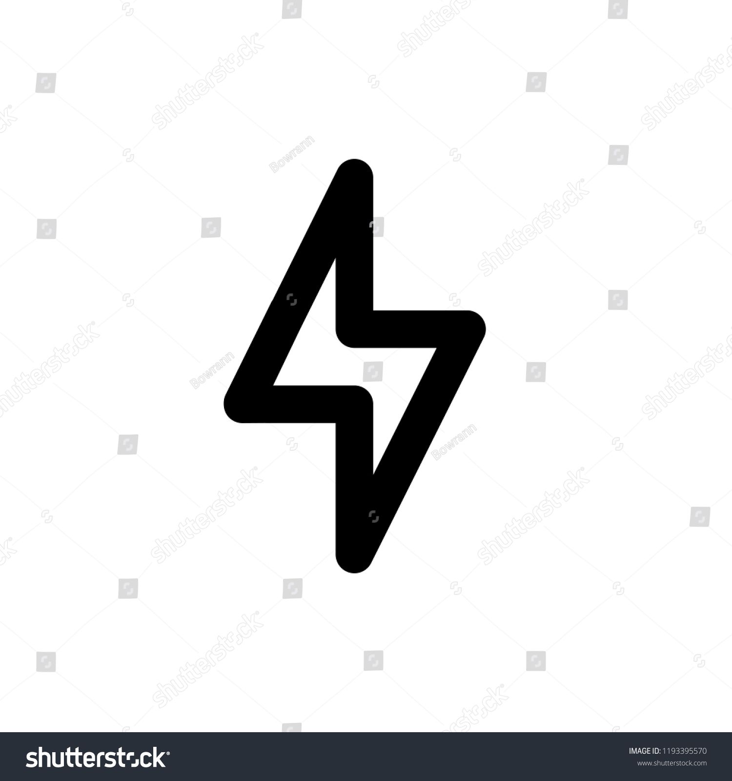 1500x1600 Thunderbolt Icon,vector Illustration Flat Design Style Vector