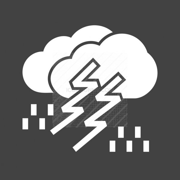 600x600 Thunderstorm Glyph Inverted Icon