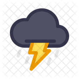 256x256 Thunderstorm Icon Of Colored Outline Style