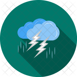256x256 Thunderstorm Icon Of Flat Style