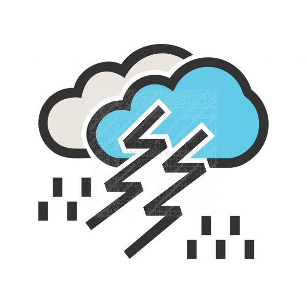 600x600 Thunderstorm Line Filled Icon