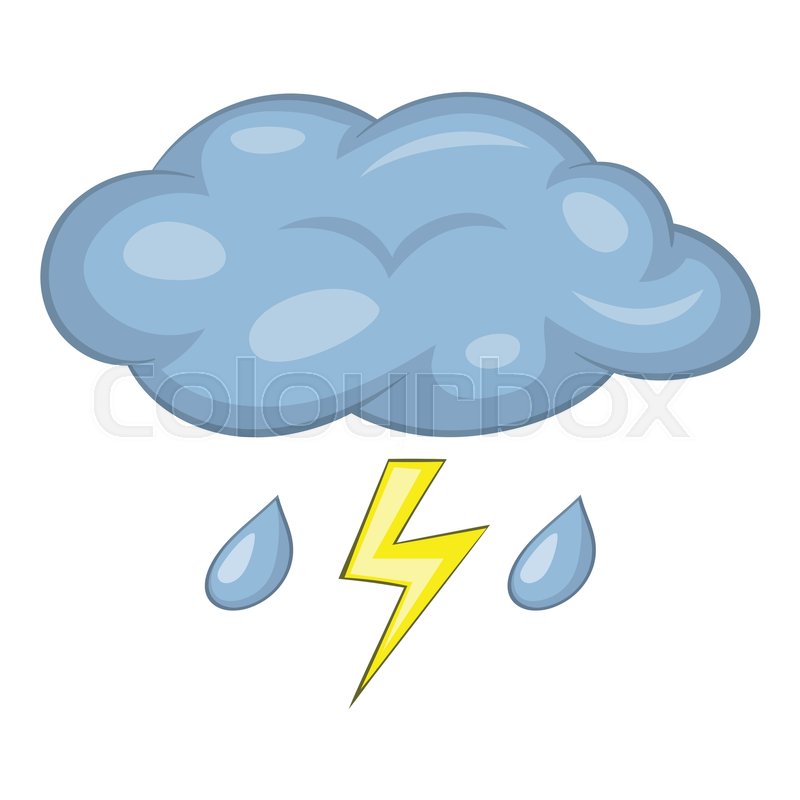 800x800 Thunderstorm Icon Cartoon Stock Vector Colourbox