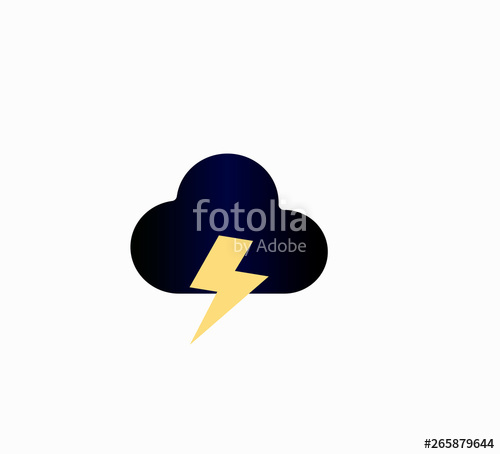 500x454 Thunderstorm Cloud Web Icon Vector Illustration Flat Icon Vector