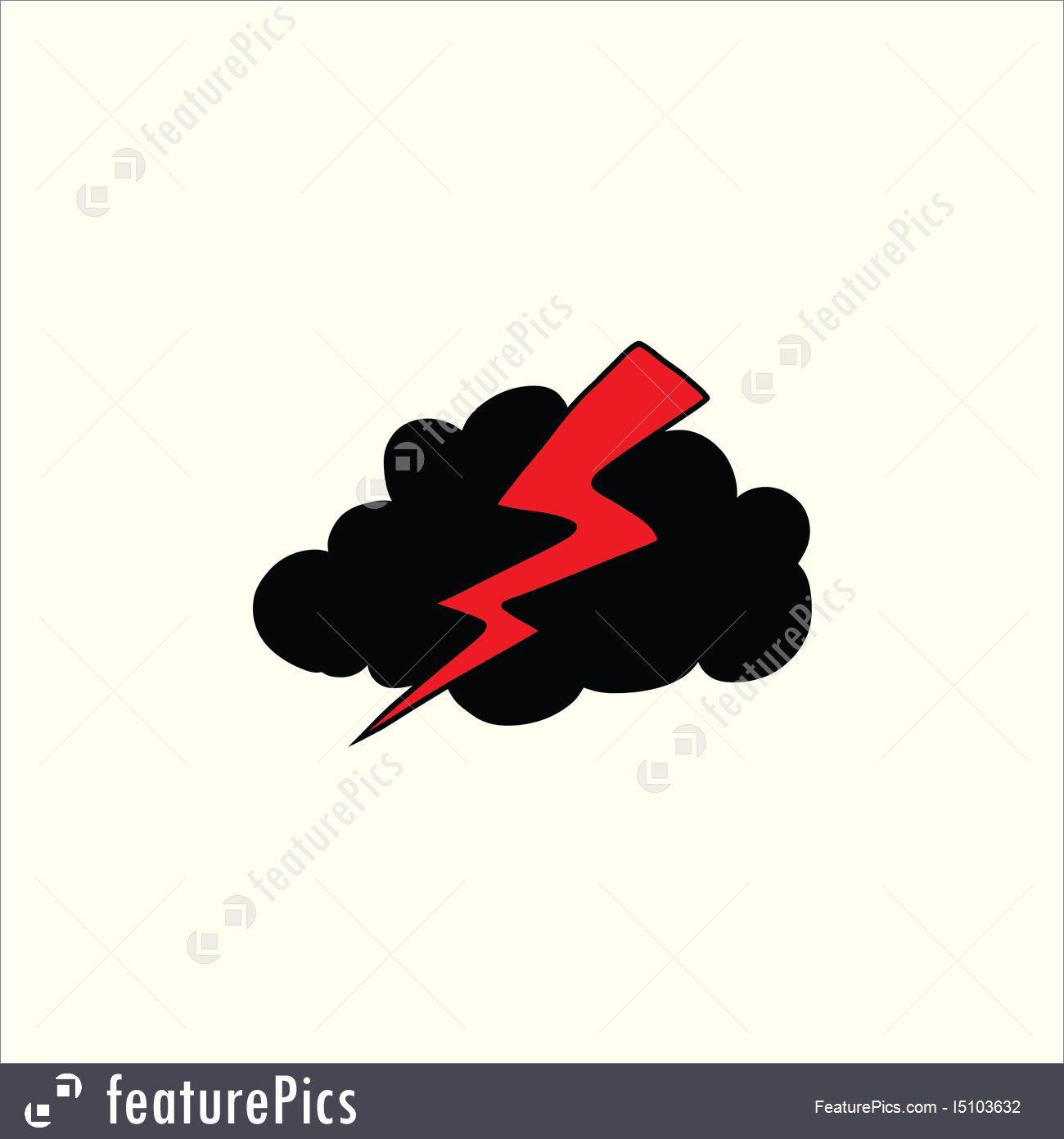 1300x1392 Thunderstorm Lightning Weather Icon Stock Illustration