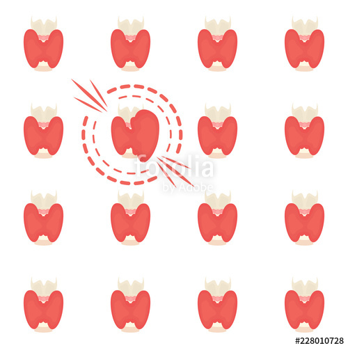 500x500 Thyroid Gland Pattern On White Background Human Body Organs