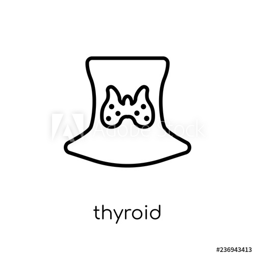 500x500 Thyroid Icon Trendy Modern Flat Linear Vector Thyroid Icon