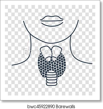 362x382 Silhouette Icon Of Thyroid Structure, Art Print Barewalls