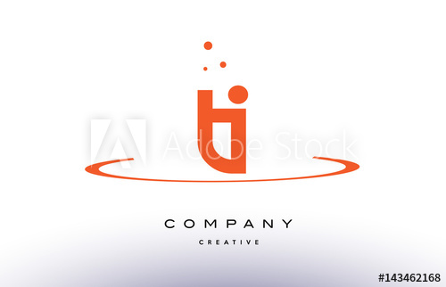 500x322 Ti T I Creative Orange Swoosh Alphabet Letter Logo Icon