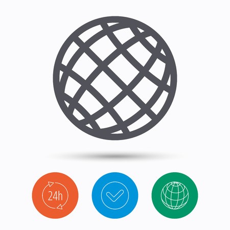 450x450 Globe Icon World Or Internet Symbol Check Tick, Hours Service