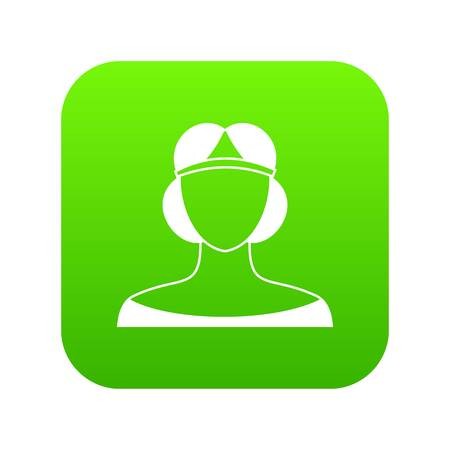 450x450 Medieval Woman In Tiara Icon Digital Green Royalty Free Vector