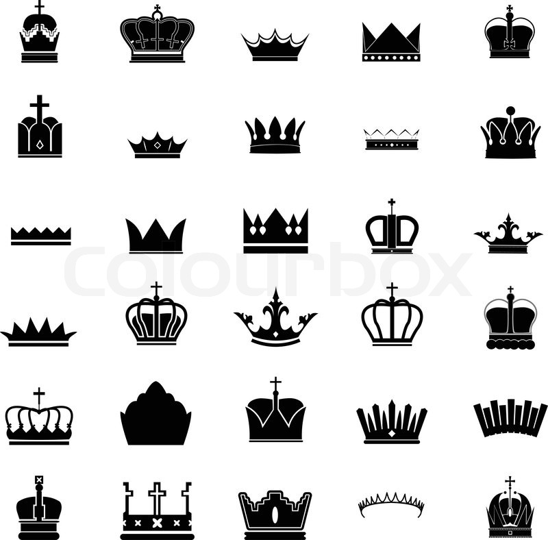 800x788 Set Of Silhouette Royal Crown Stock Vector Colourbox