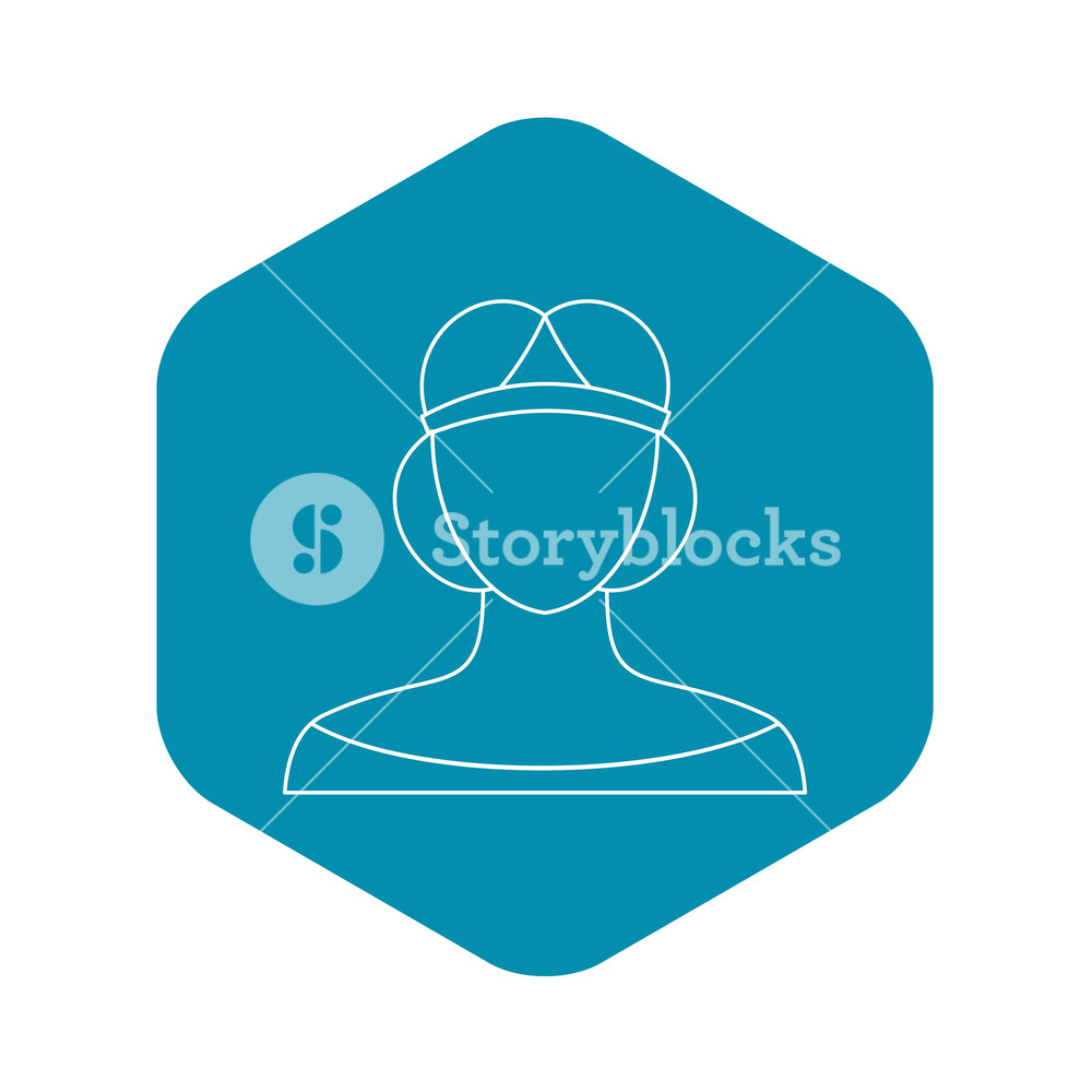 1000x1000 A Woman In A Tiara Icon In Outline Style On A White Background