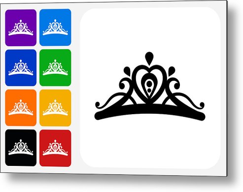 493x390 Tiara Icon Square Button Set Metal Print