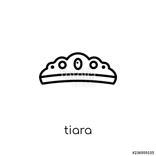500x500 Tiara Icon Trendy Modern Flat Linear Vector Tiara Icon On White