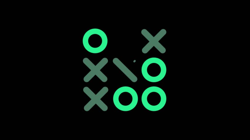 852x480 Tic Tac Toe Icon Animation Stock Footage Video