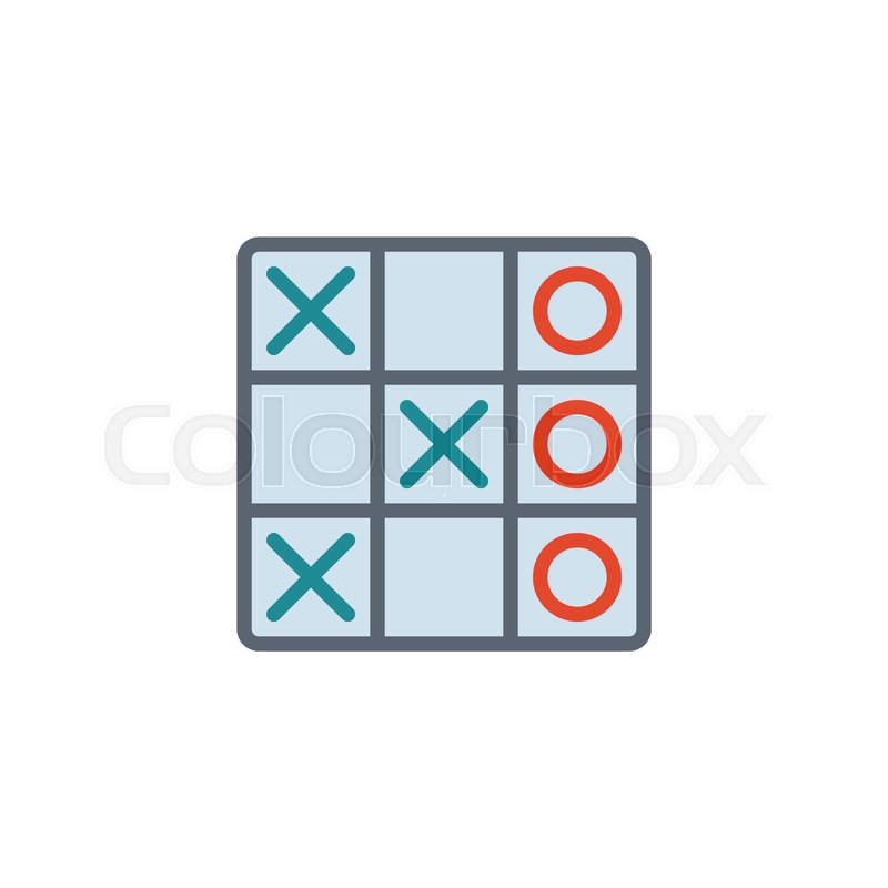 800x800 Tic Tac Toe Game Flat Icon, Vector Stock Vector Colourbox