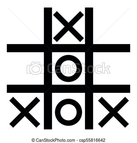 450x470 Tic Tac Toe Game Icon Black Color Illustration Flat Style Simple