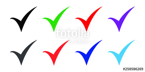 500x250 Set Of Colored Check Mark Icons Tick Symbol, Tick Icon Vector