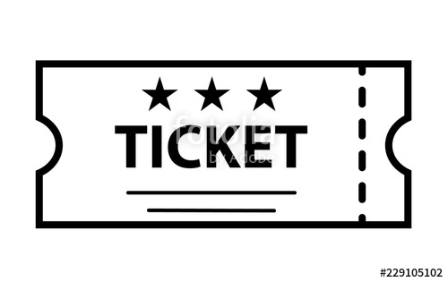 500x315 Outline Ticket Icon On White Background Ticket Sign Flat Style