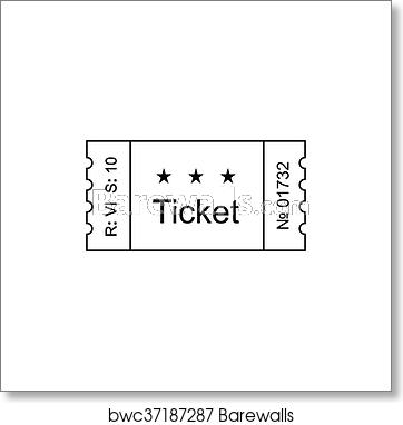 Ticket Outline Icon, Art Print Barewalls Posters Prints 362x382 Ticket Outline Icon, Art Print Barewalls Posters Prints