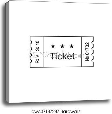 Ticket Outline Icon, Canvas Print Barewalls Posters Prints 382x390 Ticket Outline Icon, Canvas Print Barewalls Posters Prints